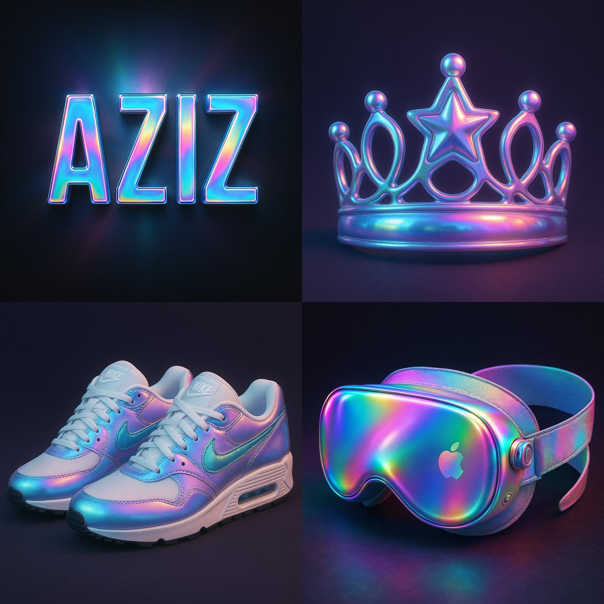 Apply a Holographic Overlay Effect on SUBJECT/TEXT Dreamy Rainbow Gradients with