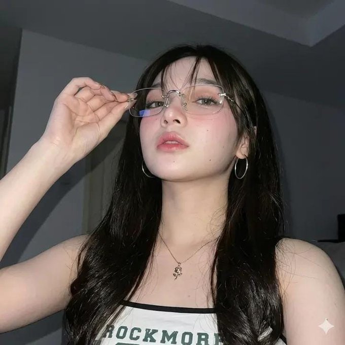 Korean Clean Makeup Biting Finger Selfie of a girl in Night
