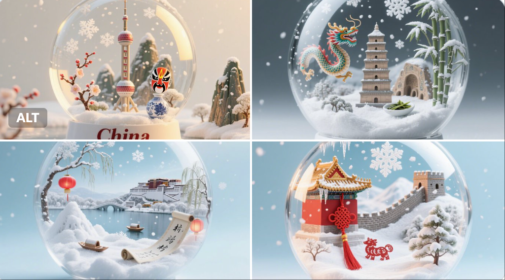 Super Detailed Realistic Snow Globe Containing the Essence of Country Name