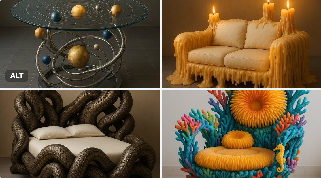 Imagine a Piece of Furniture Designed in the Form of Creature/object/concept