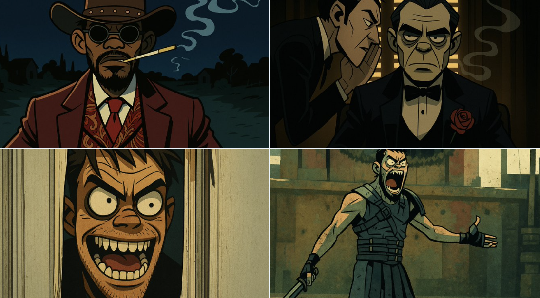 Restyle This Image into a Gritty Gorillaz-style Illustration Bold Thick Black