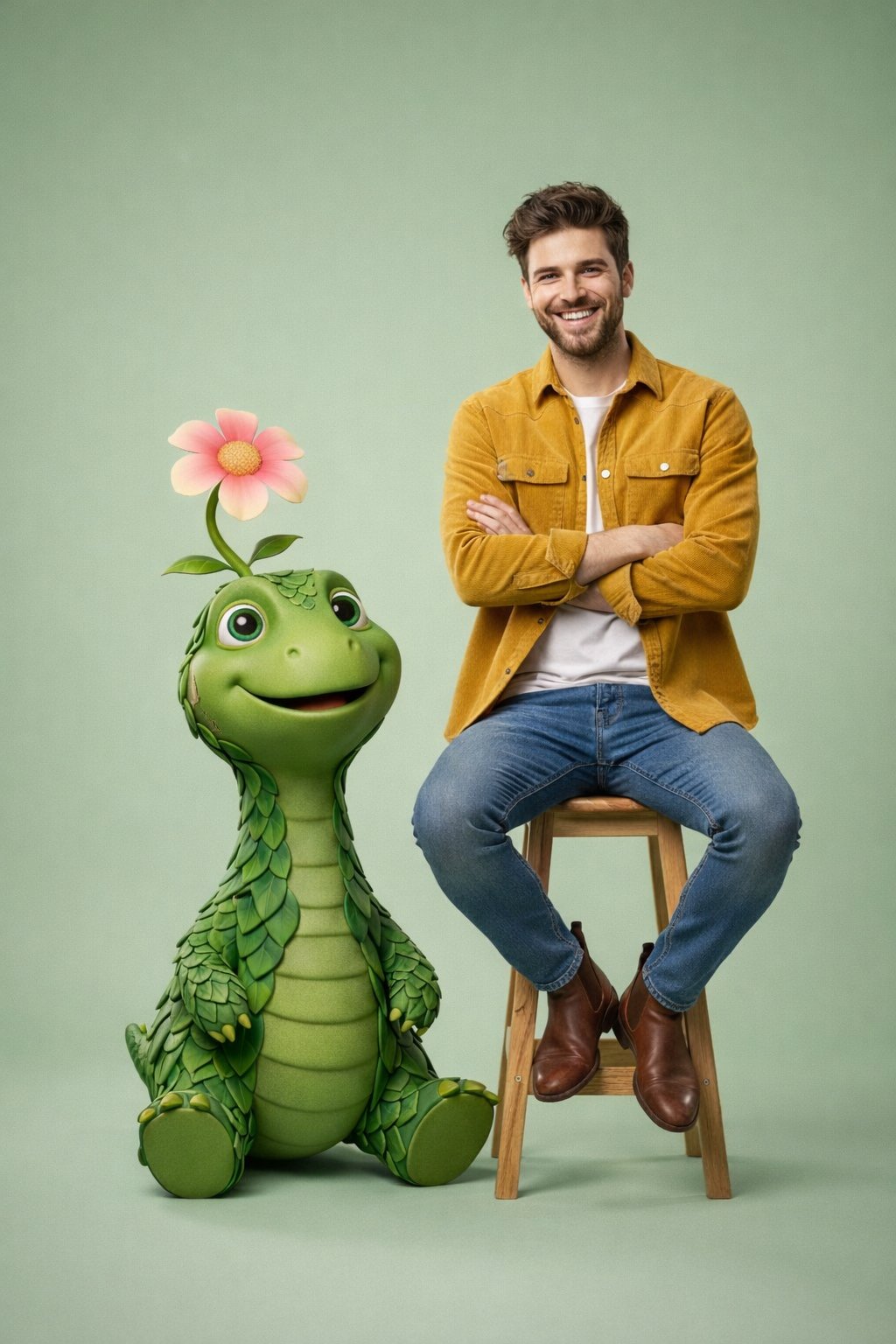Green Dino Smile Boy