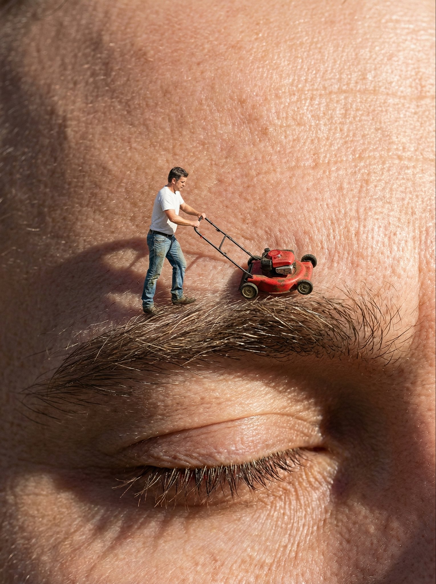 Subject Main Character a Photorealistic Living Miniature Man Lilliputian Size Not