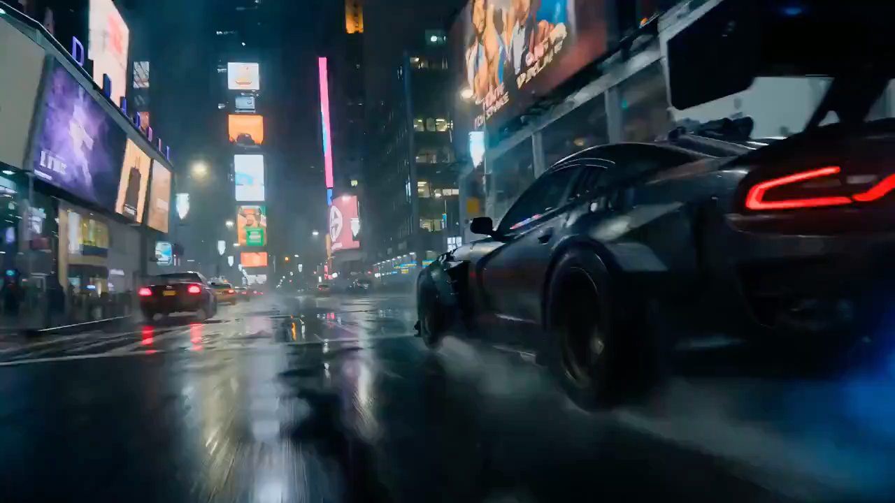 Optimus Prime Battles Godzilla in Rainy Tokyo