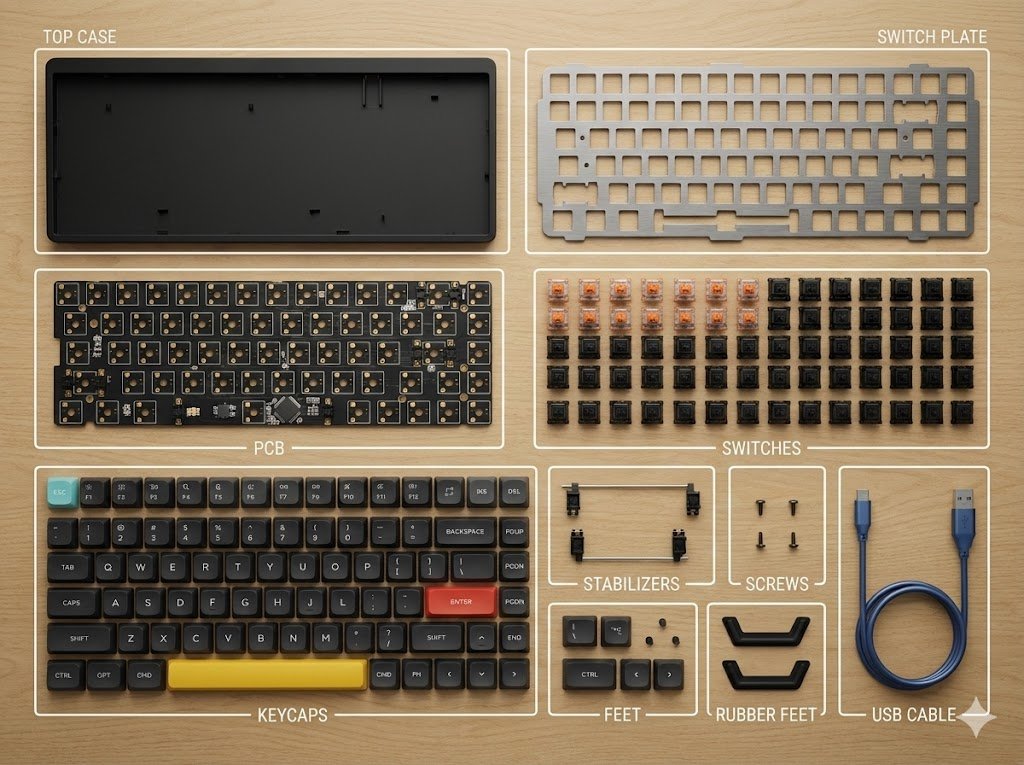 Ultra-realistic 8K Flat-lay Photo in Strict Knolling Style