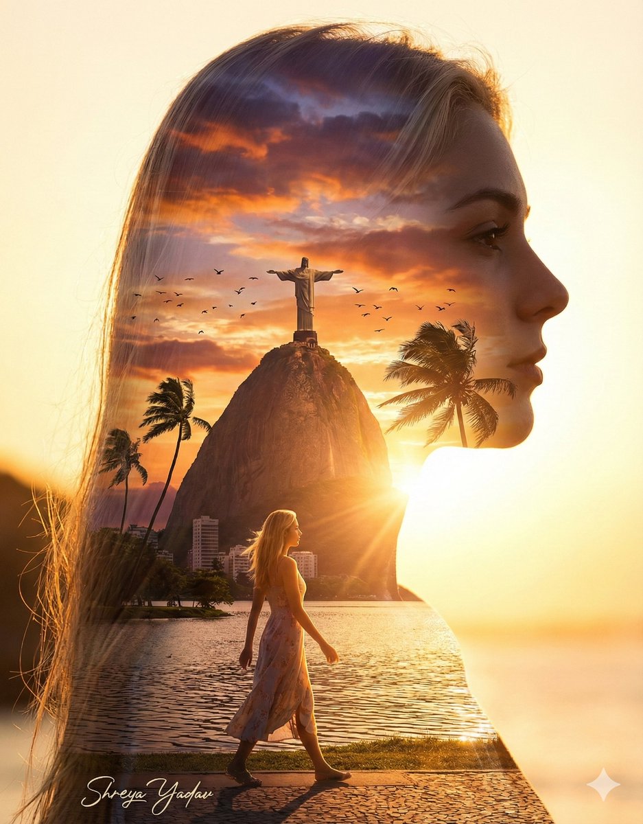 Cinematic Double Exposure Rio Summer Dream