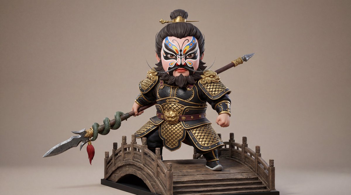 Black Gold Butterfly Zhangfei Figure