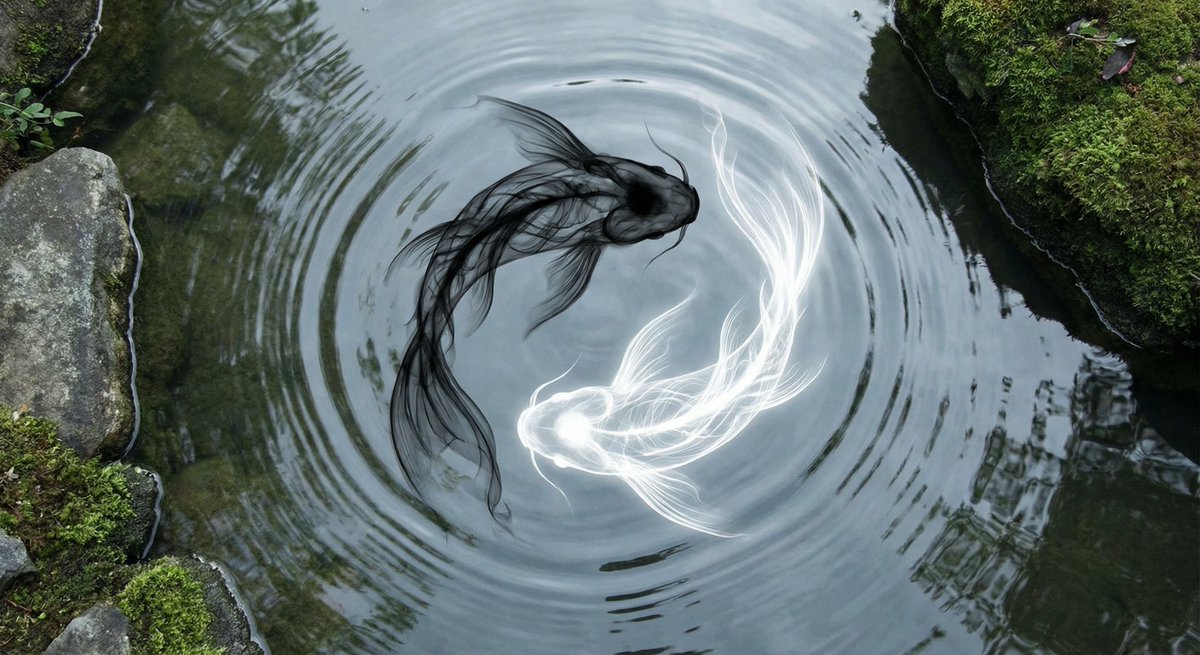 Light Ink Koi Taiji Zen