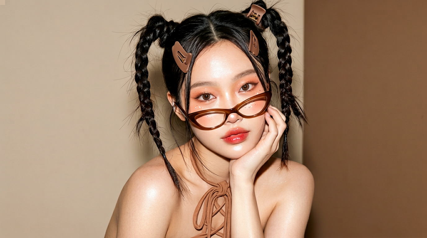 Korean-Style Street Female Close-Up Portrait