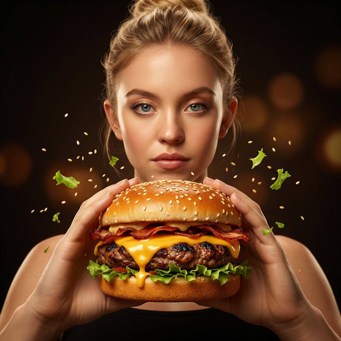 Floating Sesame Burger Seduction