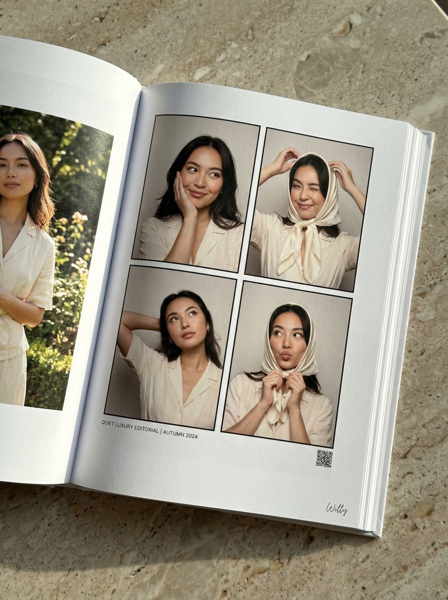 Quiet Luxury Scarf Photobook Spread