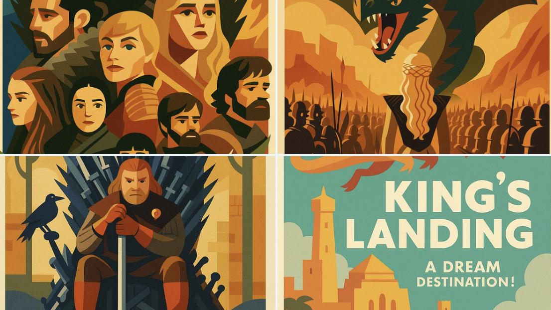This Image into a 1950s Poster in the Style of Mid-century