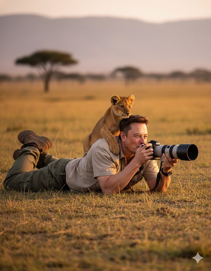 Ultra-realistic Wildlife Photography Scene Use Reference Face From Uploaded Photo