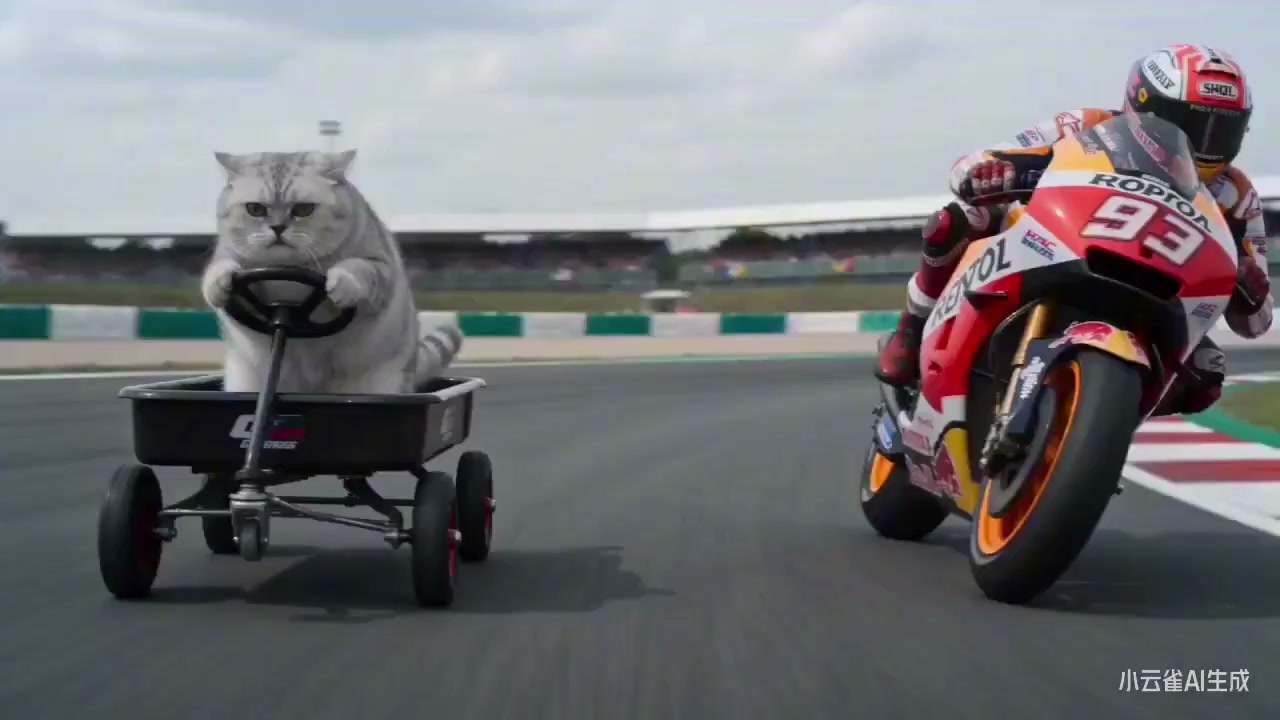 Cute Kitten Overtakes Honda 93