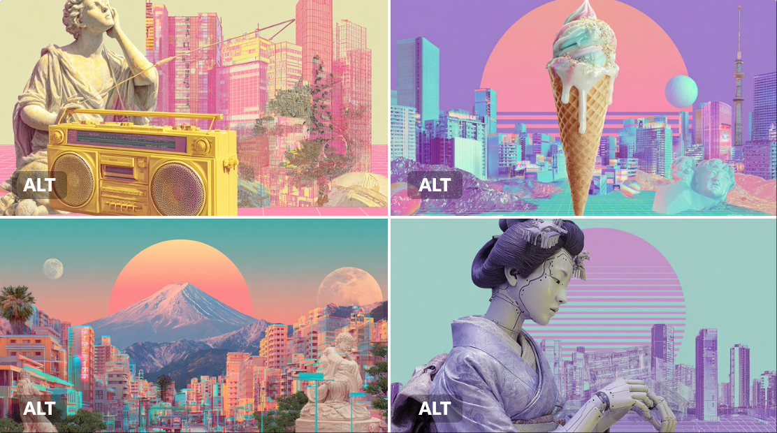 SUBJECT in a Surrealist Vaporwave Collage