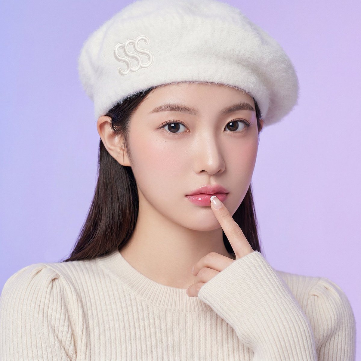 Soft Purple Winter Portrait of a girl