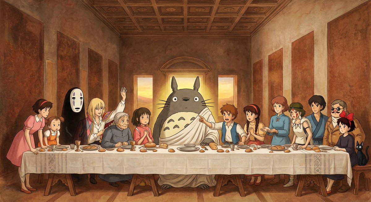 Hayao Miyazaki Characters Enter The Last Supper