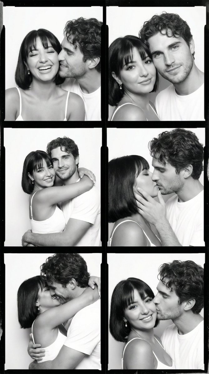 Black and White Film Couple Grid