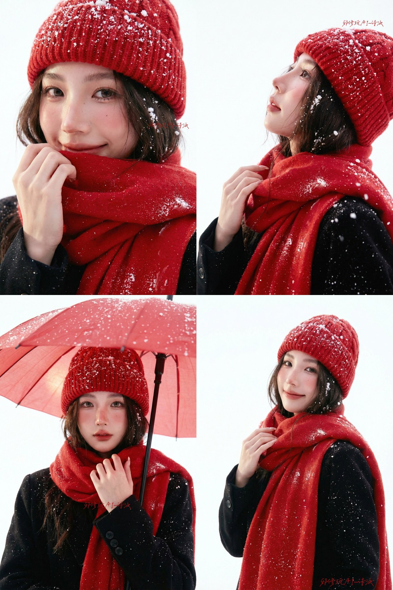 Professional Studio Portrait Photography Christmas Winter Theme White Studio Background