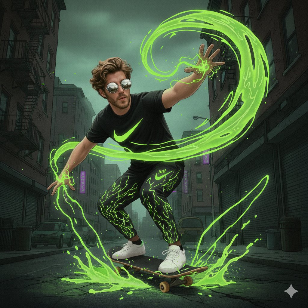 Neon Skateboarder Nyc