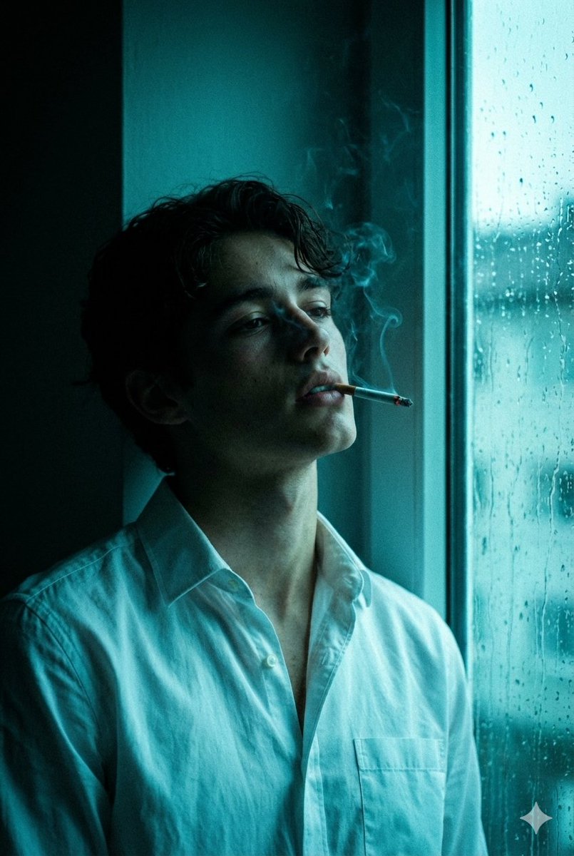 Turquoise Melancholy Cinematic Closeup
