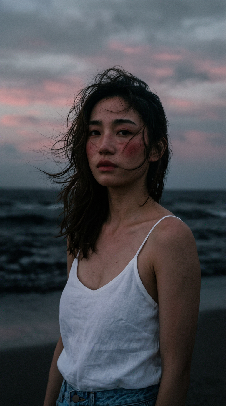 Seaside Cinematic Female Portrait