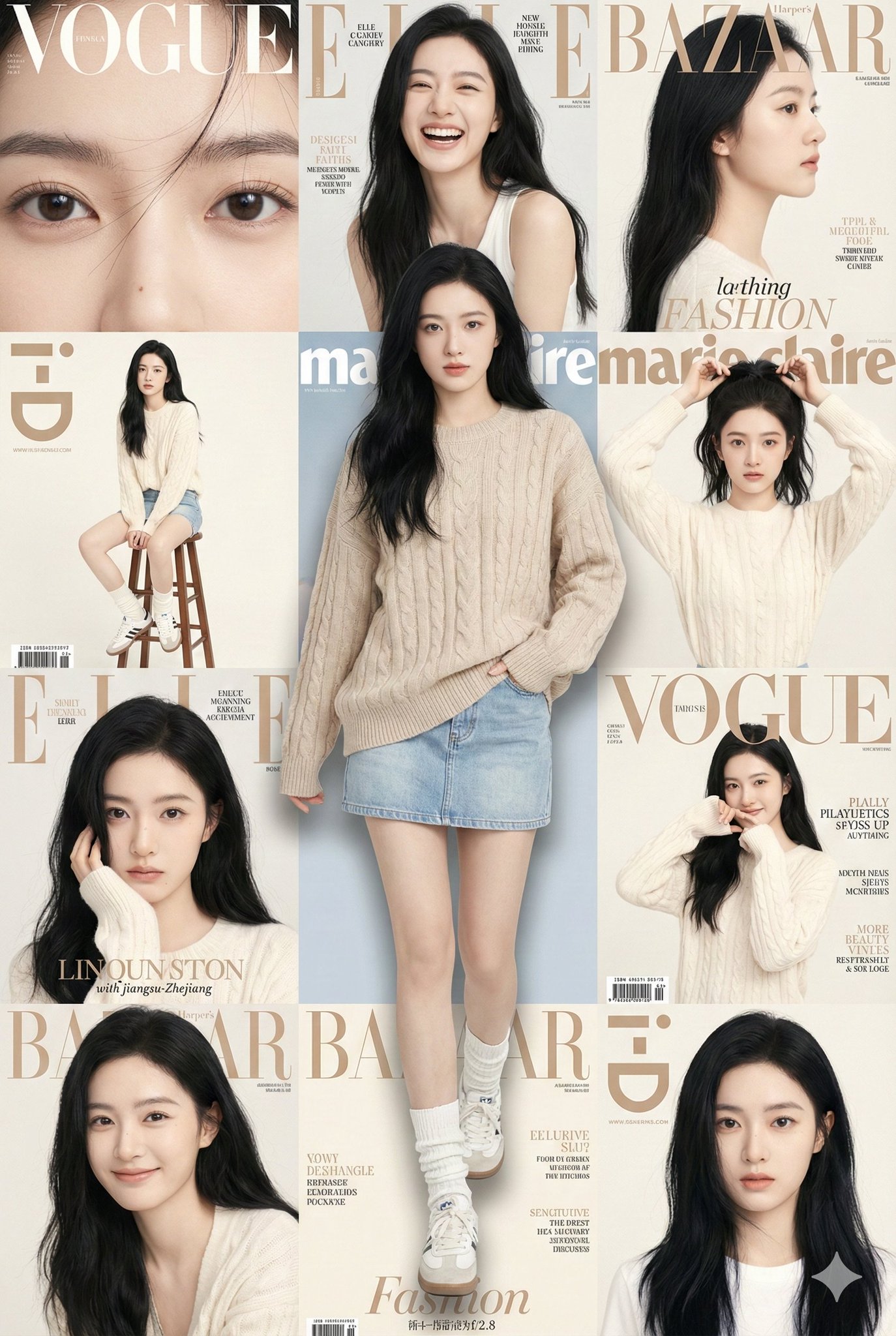 Nine-Panel Bare-Feel 3D Collage Poster