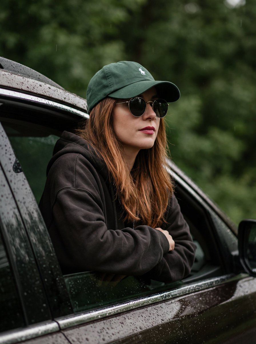 Rainy Cinematic Portrait of a girl in Window