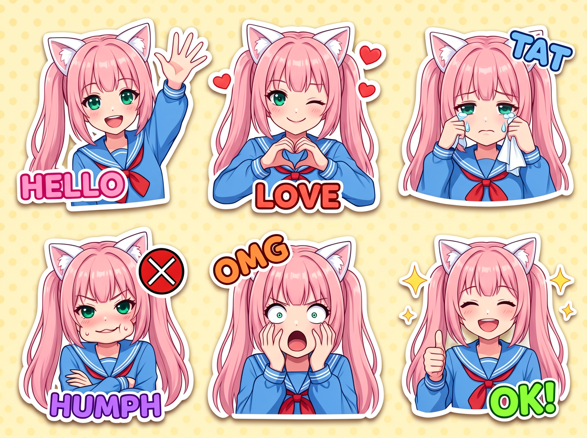 Custom Character Emoji Sticker Showcase