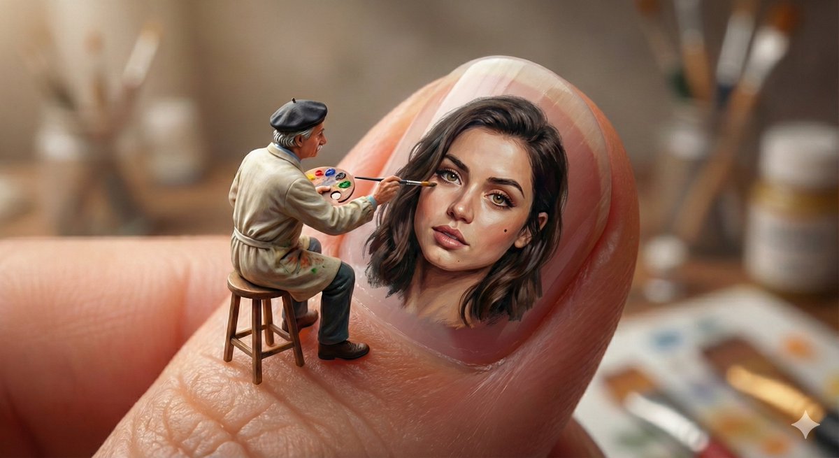 Miniature Artist Fingernail Painting