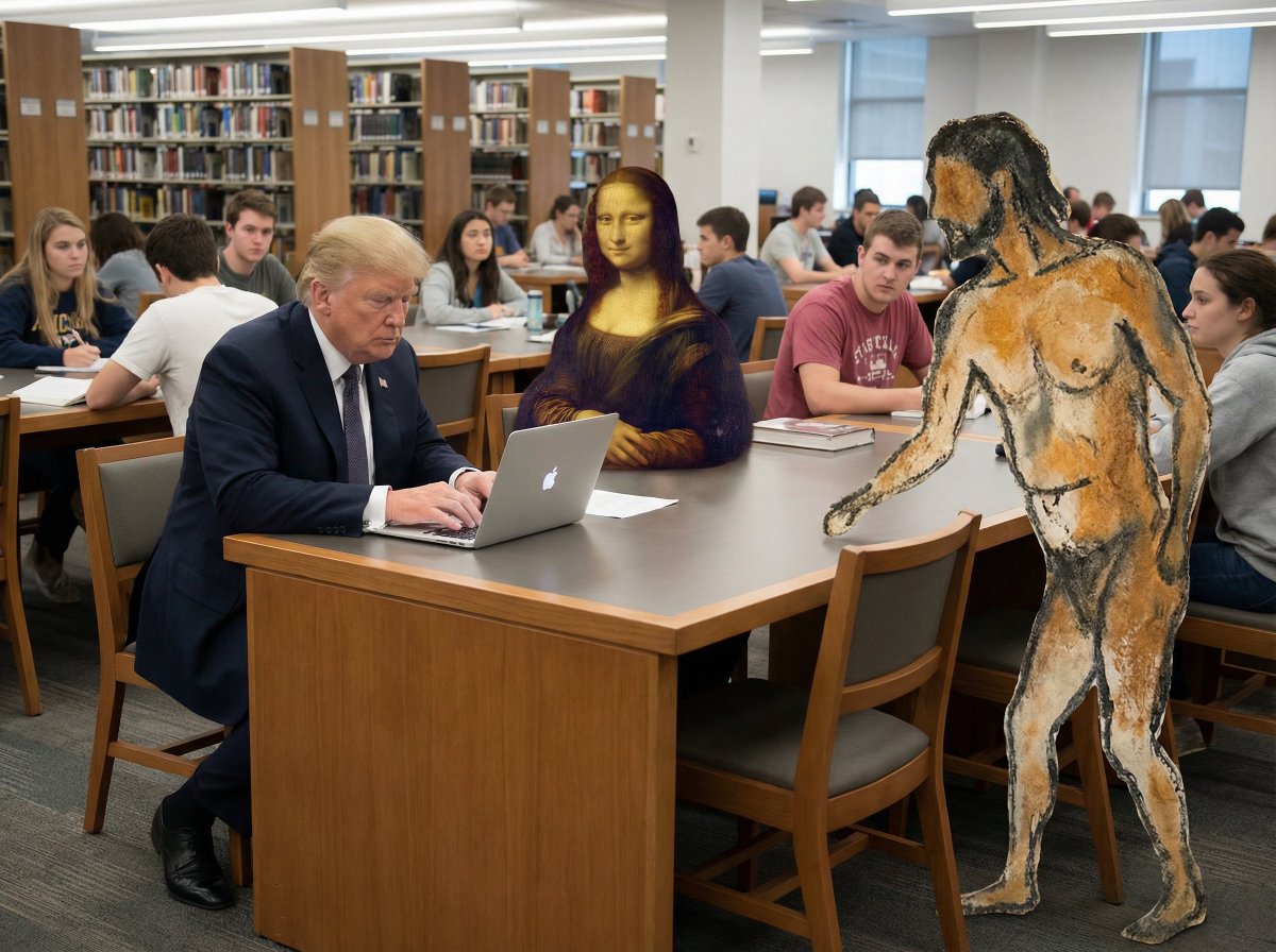 Trump Mona Lisa Library Hunter
