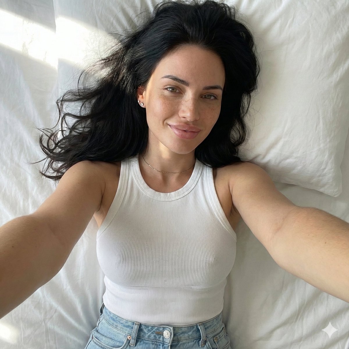 Subject Type Young Woman Pose Lying on Her Back Taking a