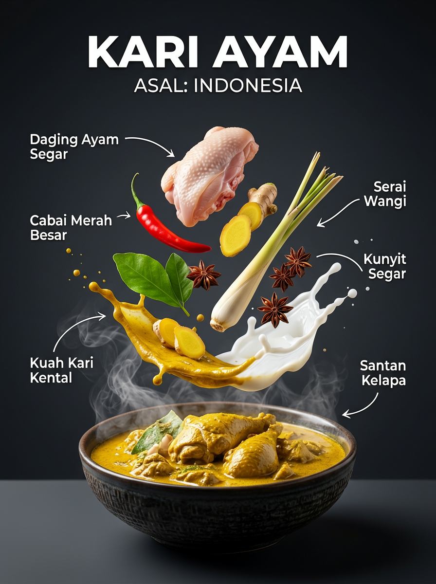 Indonesian Curry Chicken Infographic Poster