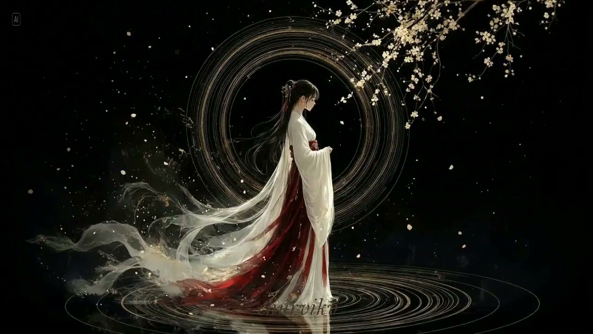 Dancing on Water Golden Sparks