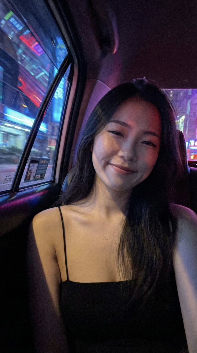 Neon Taxi Selfie of a girl in Night