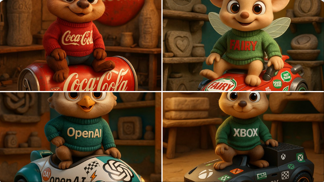High-quality 3D Cartoon Animal Character Inspired by Brand Name
