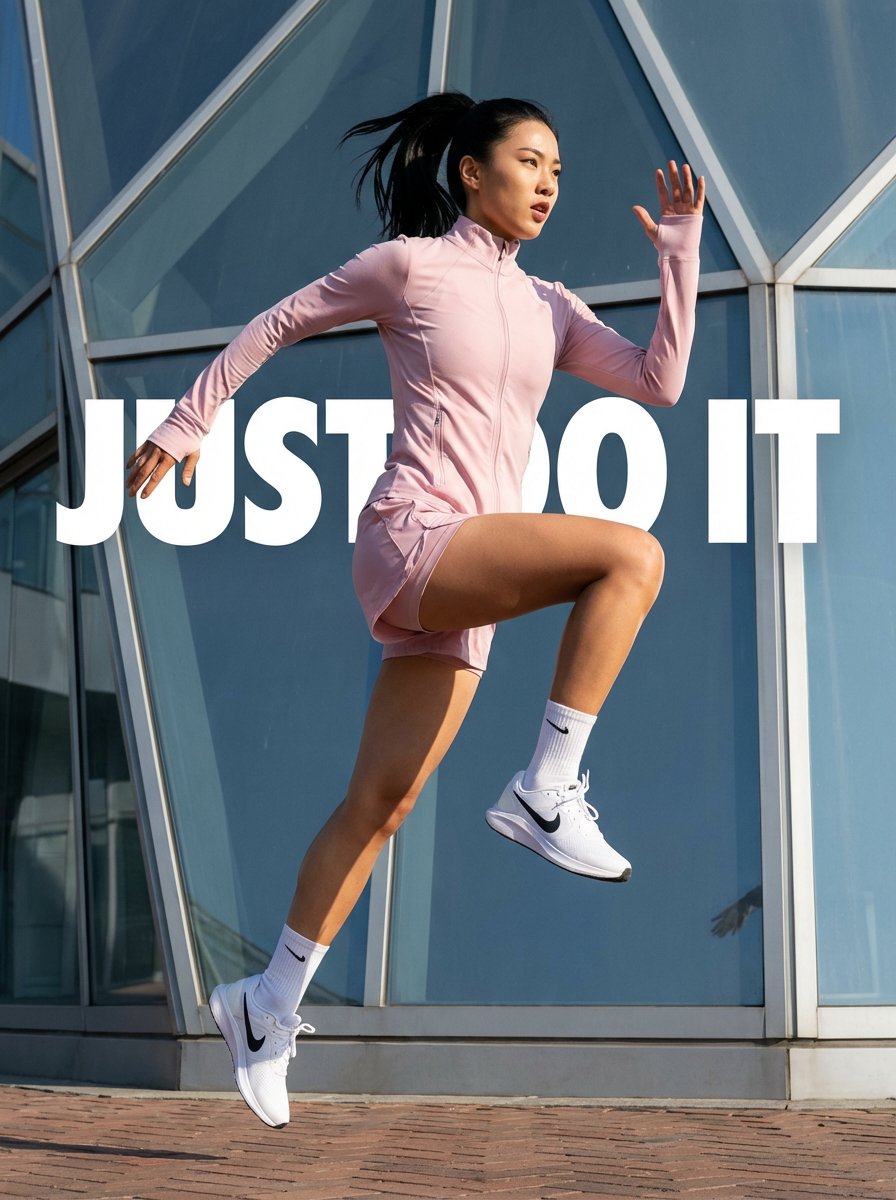Woman Leaping Mid-Run