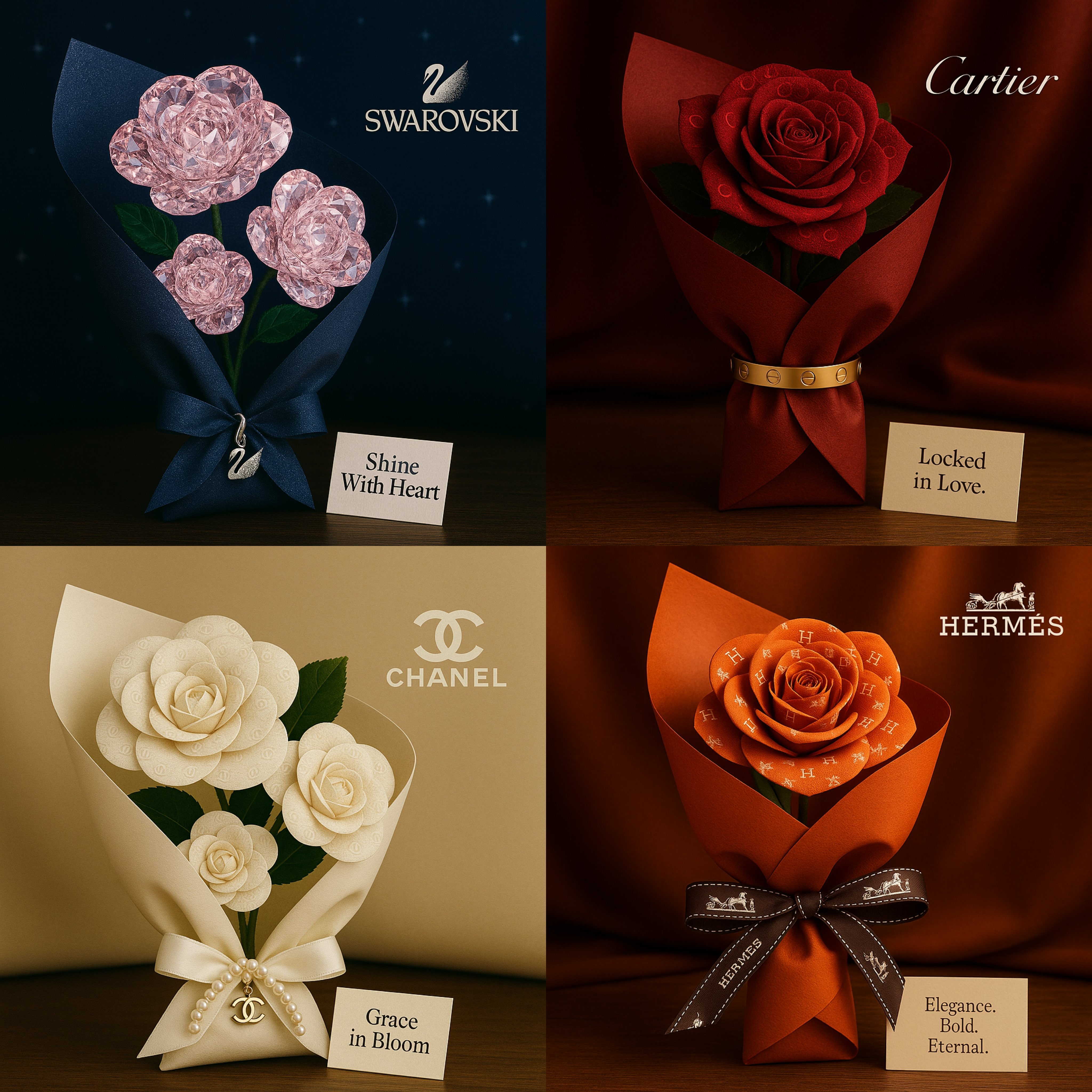 Romantic Square-format Bouquet Inspired by Brand Name