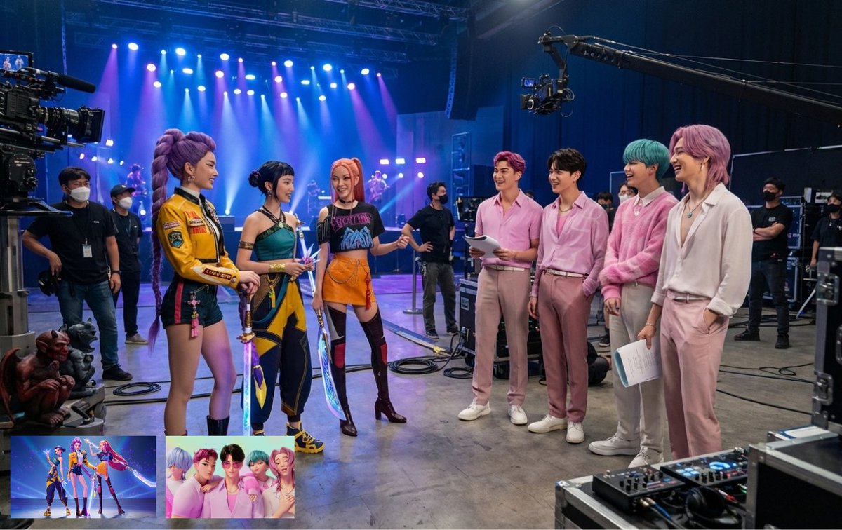 Leaked Photo BTS From KPOP Demon Hunters Live Action Movie Set