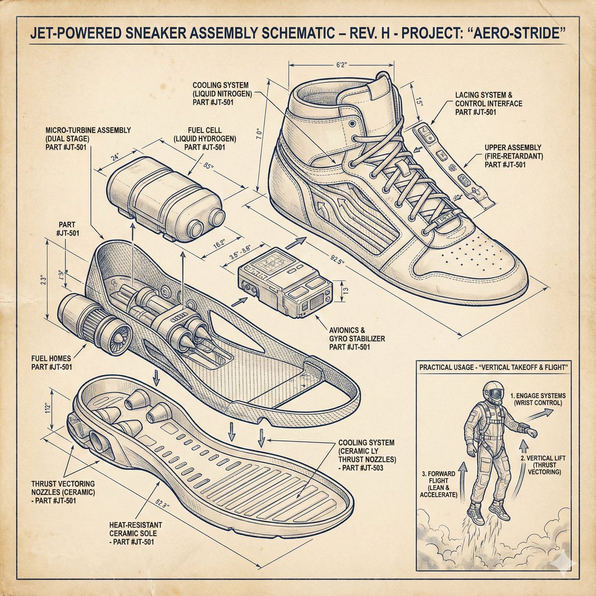 An Ultra-detailed Hyperrealistic Exploded Technical View of