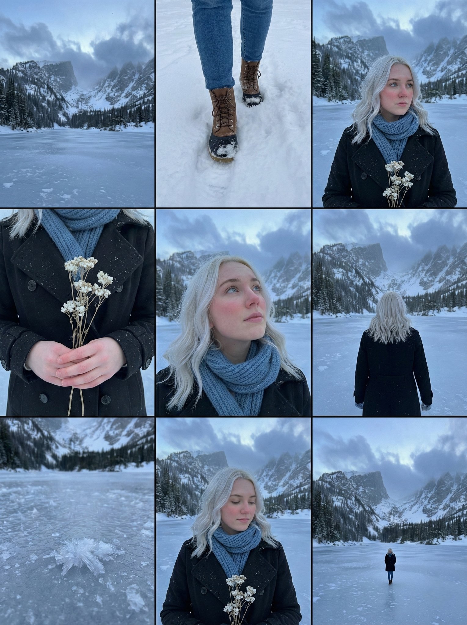 3x3 Cinematic Storyboard Contact Sheet Consisting of 9 Distinct Panels Arranged