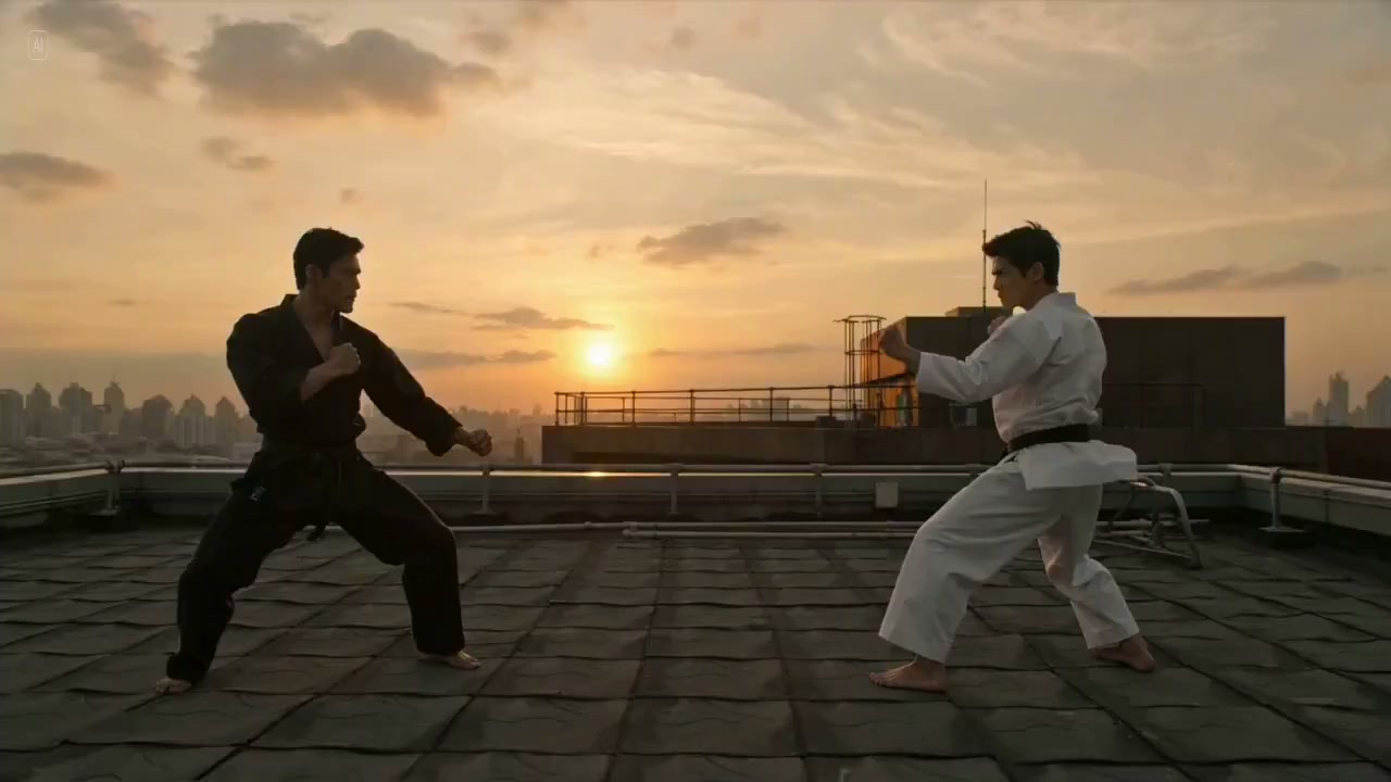Sunset Rooftop Epic Duel