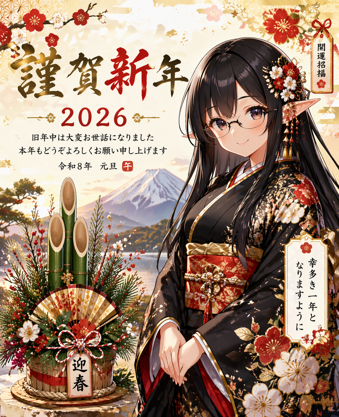 2026 New Year Kimono Elf