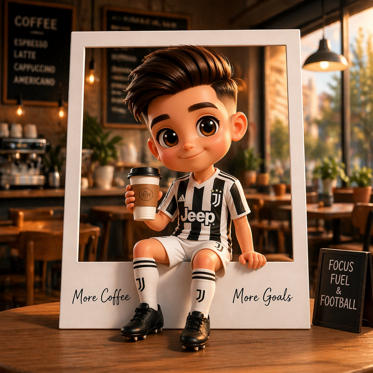 3d Chibi Footballer Coffee