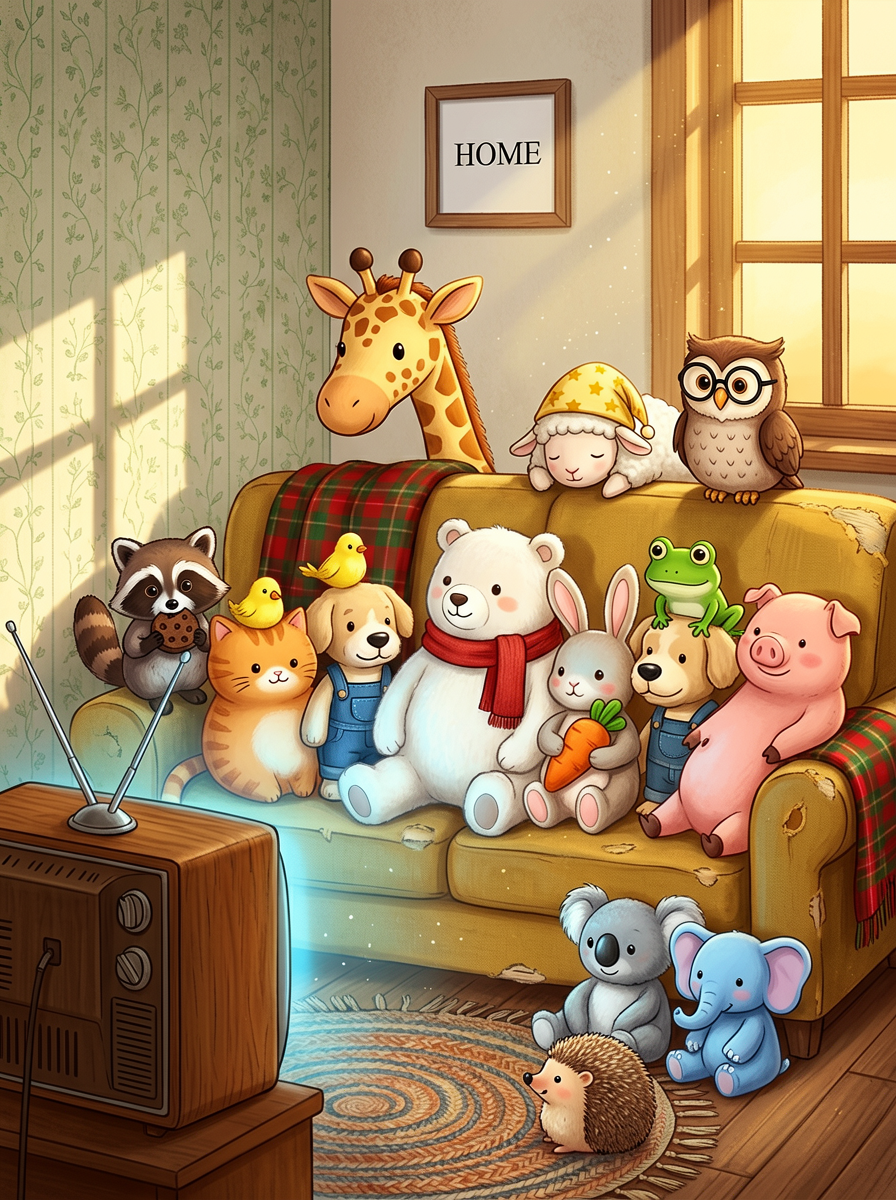 Cozy Living Room Group Portrait Painting