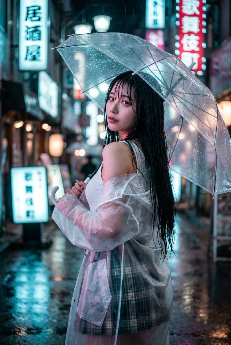 Shibuya Neon Rain Beauty