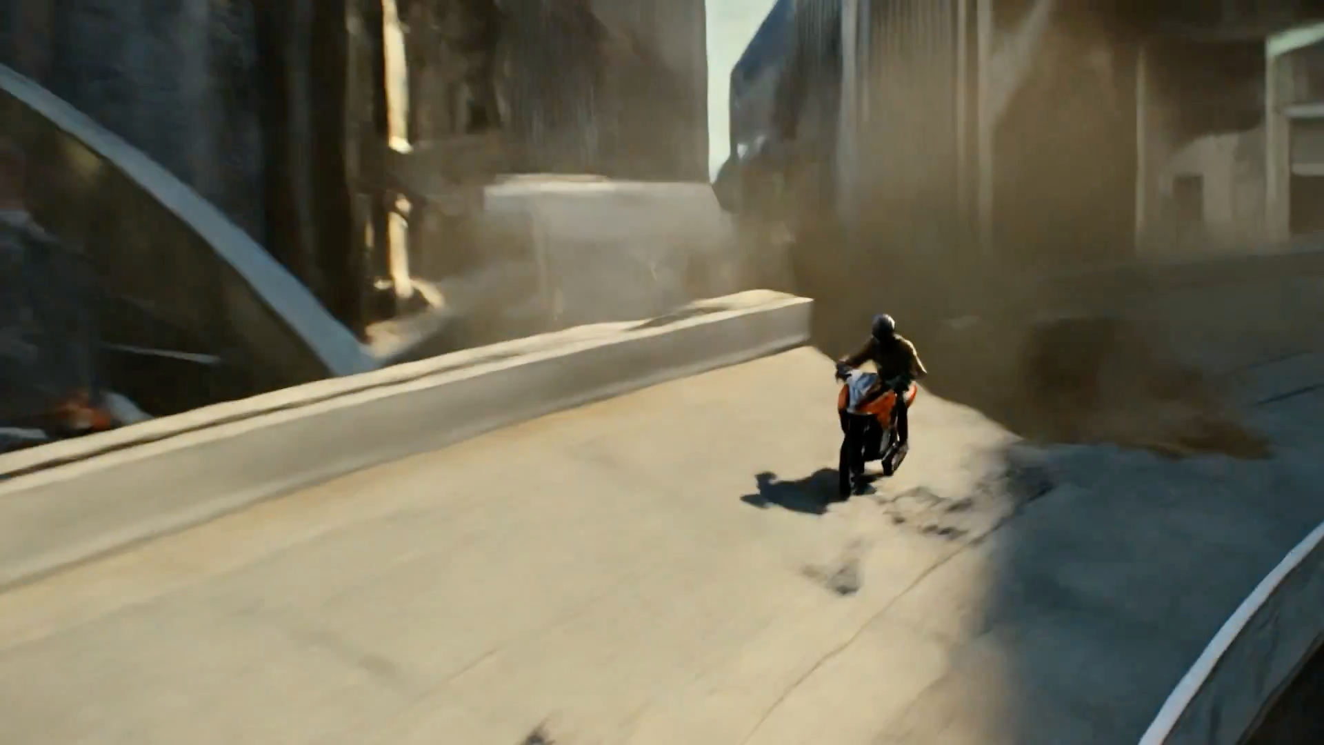 Extreme Speed Racing under Collapsing Ruins