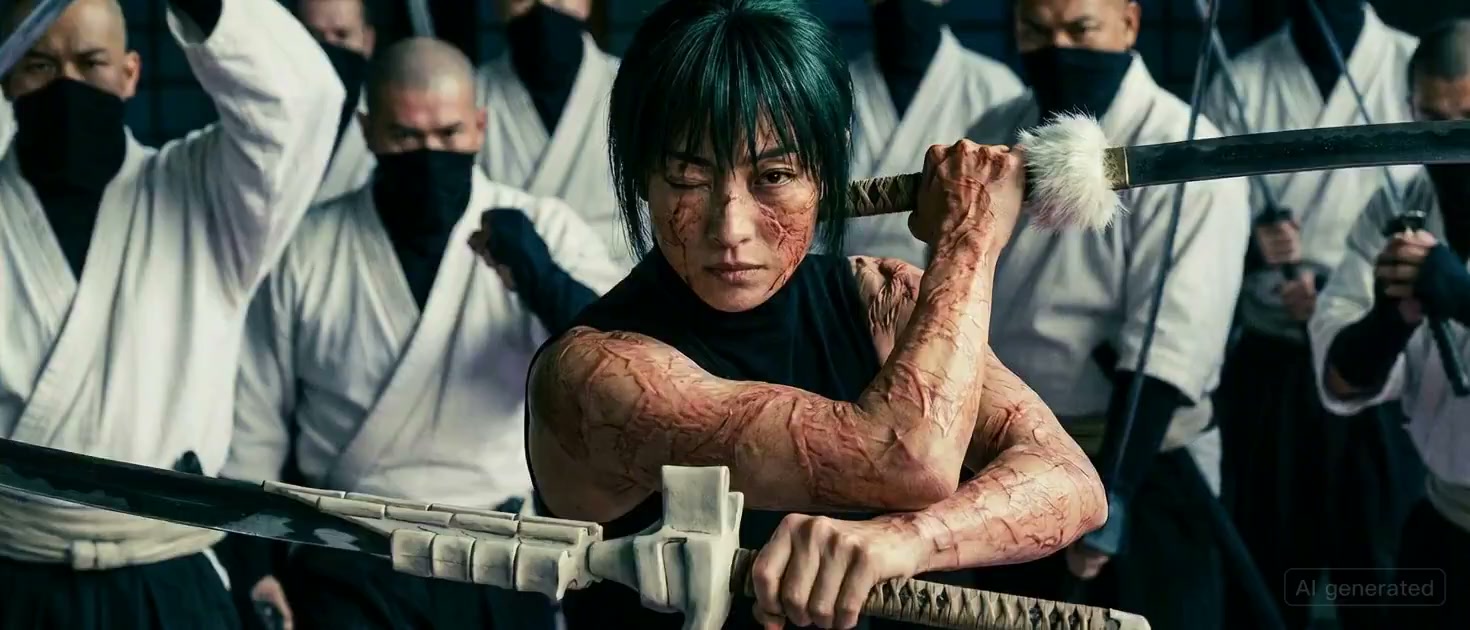 Female Swordsman Battle Zen Garden