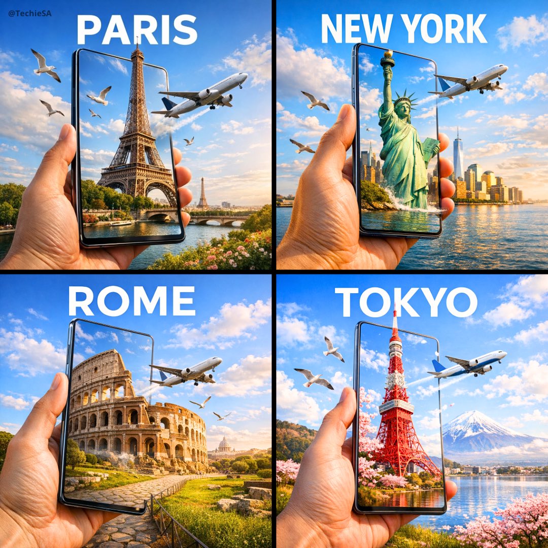 Hyper-realistic Travel Advertisement in Square Format 1080x1080