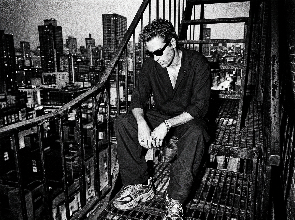 Black & White Urban Dark-Tone Male Portrait